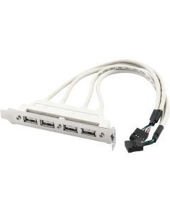 uxcell PC Motherboard USB2.0 9 Pin Header to 4 Ports A Female Adapter Cable Cord Gray
