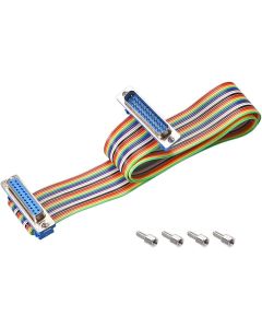 uxcell IDC Rainbow Wire Flat Ribbon Cable DB25 Male to DB25 Female Connector 2.54mm Pitch 19.7inch Length