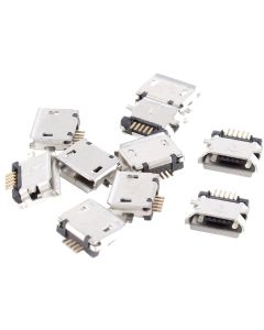 uxcell 10 Pcs Micro USB Type B Female Socket 180 Degree 5-Pin SMD SMT Soldering Jack